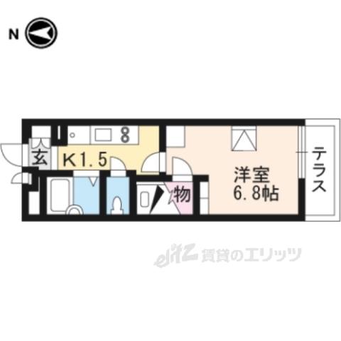 レオパレスグローリー(1K/1階)の間取り写真