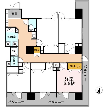 ロイヤルパークスERささしま D-ROOM SHARE ささしま(ワンルーム/3階)の間取り写真
