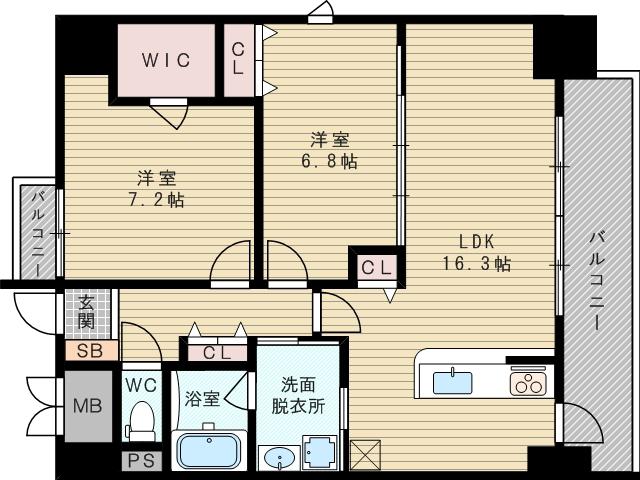 VITA瑞光(2LDK/2階)の間取り写真