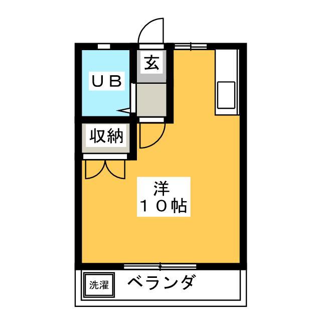 アメニティハイツ91A(ワンルーム/2階)の間取り写真