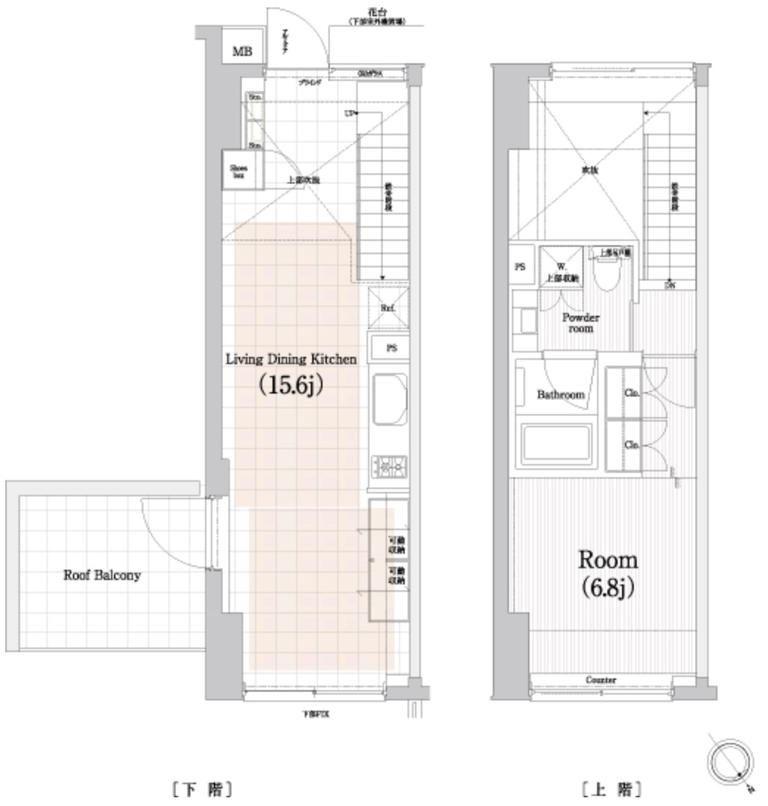 PREMIUM CUBE 元代々木(1LDK/6階)の間取り写真