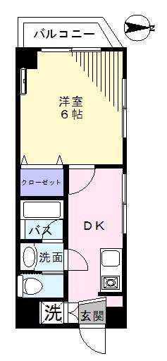 第2寿マンション(1DK/3階)の間取り写真