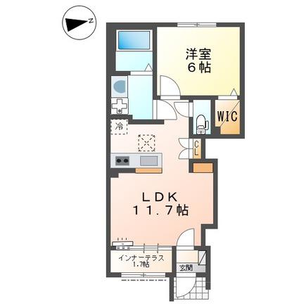 スターテラスII曙(1LDK/1階)の間取り写真