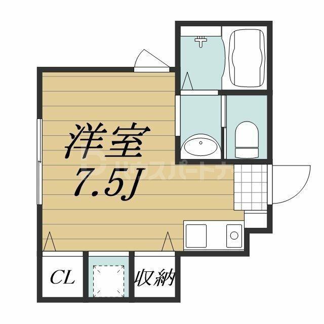 ベレガンス市川(ワンルーム/1階)の間取り写真