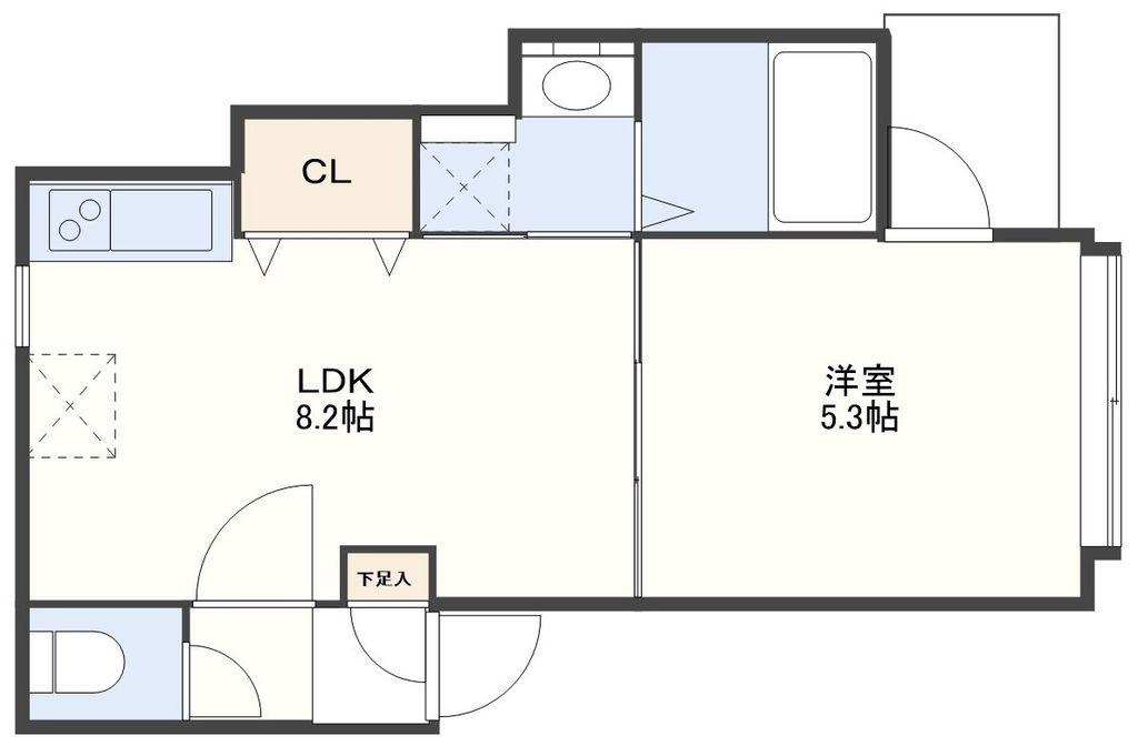 本原SAビル(1LDK/1階)の間取り写真