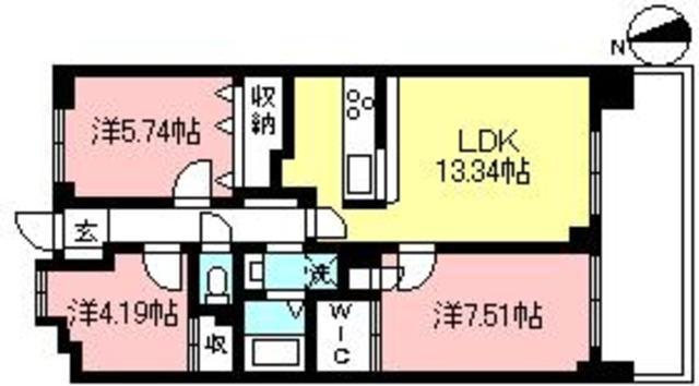 ロイヤルパーク多摩川(3LDK/2階)の間取り写真