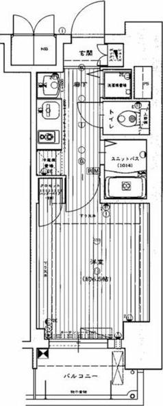 ライジングコート瑞穂通(1K/6階)の間取り写真
