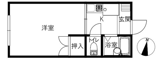 シティ桜(1K/2階)の間取り写真