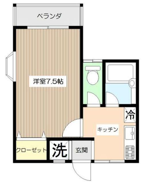 プティ・メゾン(1K/2階)の間取り写真