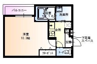 フジパレス園田VI番館(1K/1階)の間取り写真