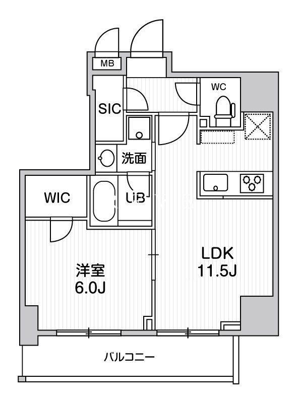 S-RESIDENCE新御徒町CHIARO(1LDK/9階)の間取り写真