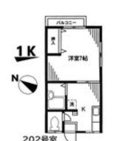 千三荘(1K/2階)の間取り写真