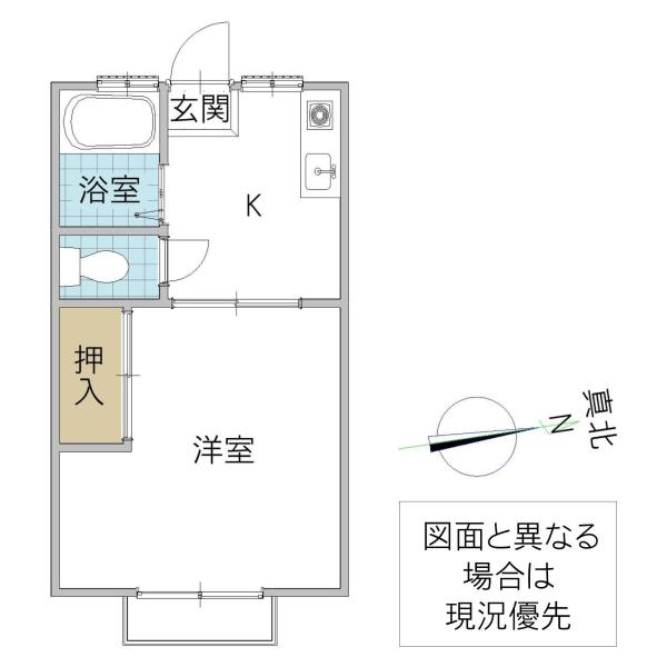 セヤハイツ(1K/1階)の間取り写真