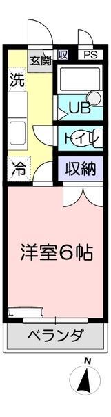 アーベイン元宿台(1K/3階)の間取り写真