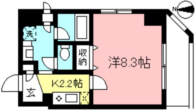 PURE COURT(1K/6階)の間取り写真