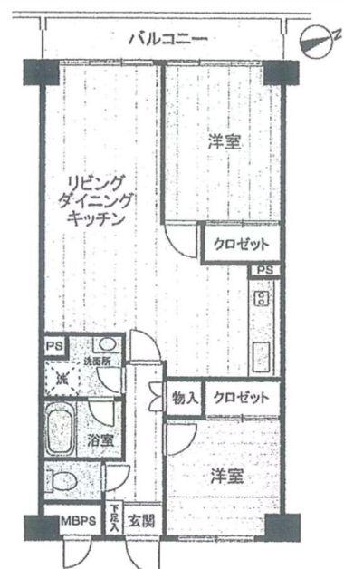 ライオンズマンション歌舞伎町(2LDK/14階)の間取り写真