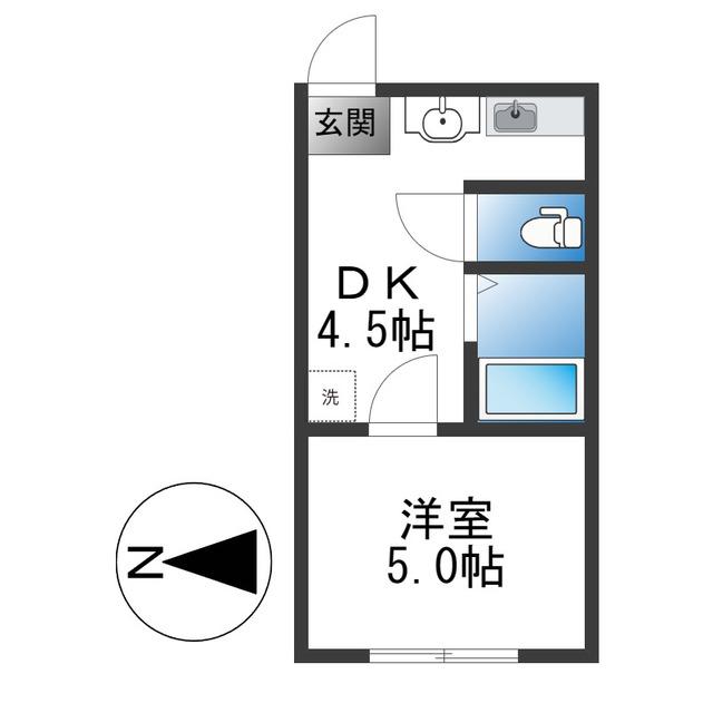 GV RENTING HIRANO8(1DK/1階)の間取り写真