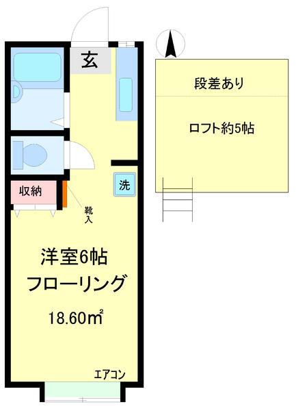 スカイパレスM3(ワンルーム/1階)の間取り写真