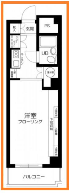 築地スカイレジテル(ワンルーム/10階)の間取り写真