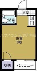 アパートメント港V(ワンルーム/2階)の間取り写真