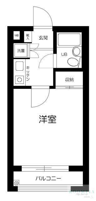 ヒルズ代官山(1K/2階)の間取り写真