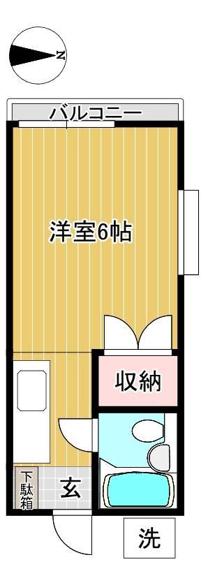 シティコープ長沢(ワンルーム/1階)の間取り写真