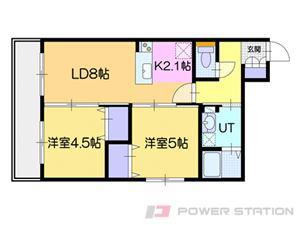 ヴェリタス澄川(2LDK/1階)の間取り写真
