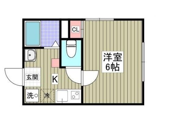 ソラーレ笹塚(1K/2階)の間取り写真