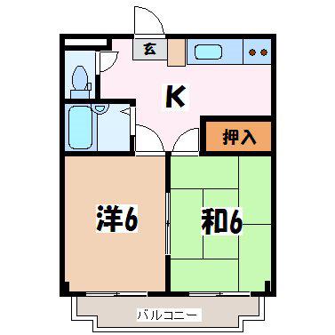MAISON DES MISATO-S(2K/3階)の間取り写真