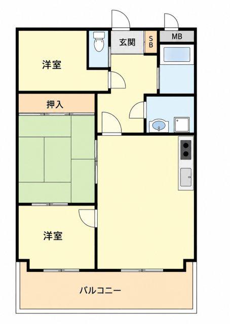 メゾン下沢(3LDK/1階)の間取り写真