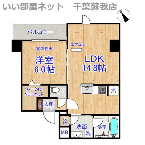 GRAND VERT(1K/4階)の間取り写真