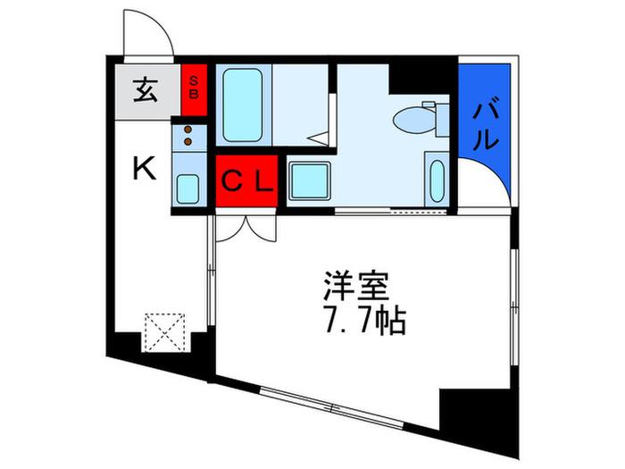 ベルエール細工谷(1K/6階)の間取り写真