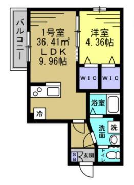 TKP北小金I(1LDK/2階)の間取り写真
