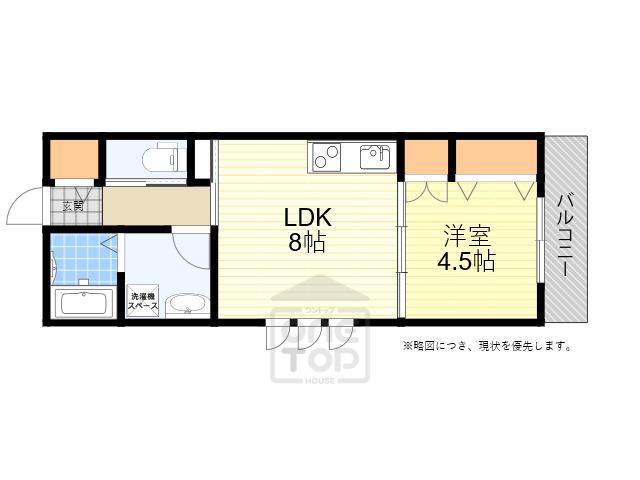パルクとねやま(1LDK/2階)の間取り写真