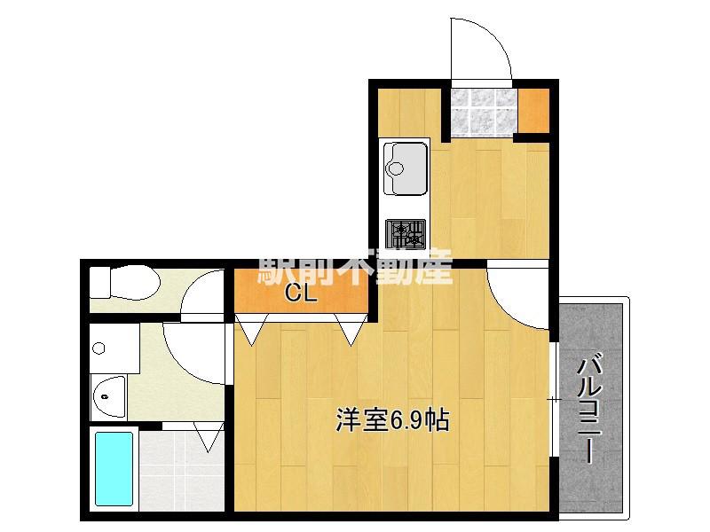 メゾンクレール二日市伍番館(1K/1階)の間取り写真
