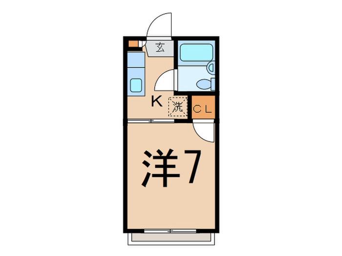 プチモンドマリ(1K/1階)の間取り写真