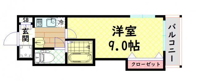 MPLAZA長堀(1K/5階)の間取り写真