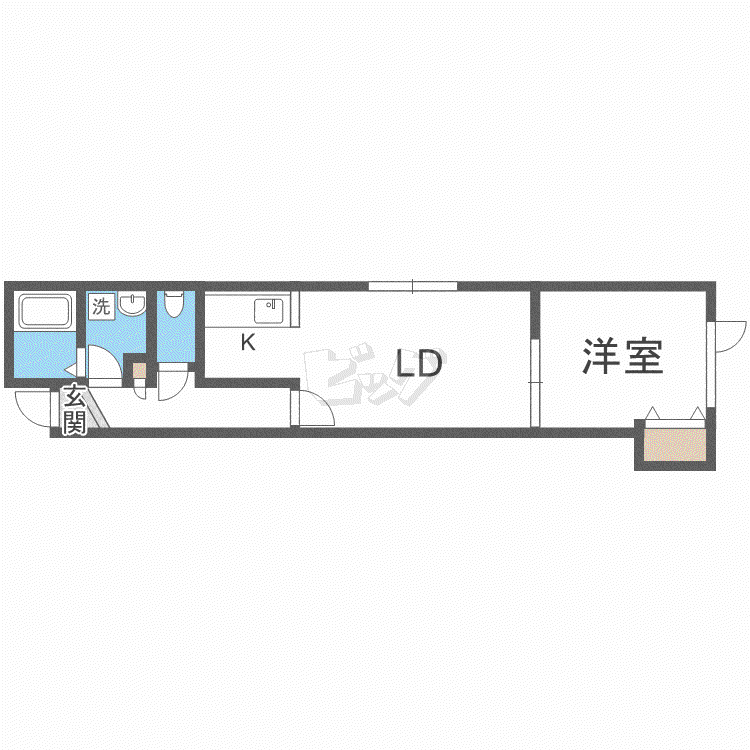桜ガーデン(1LDK/1階)の間取り写真