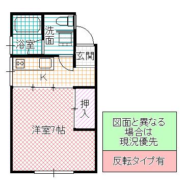 コーポ大関 A棟(1K/1階)の間取り写真