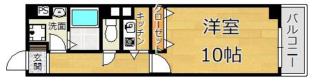 レボンタケダ(1K/4階)の間取り写真