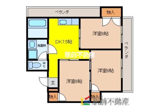 井上ハイムA(3DK/2階)の間取り写真
