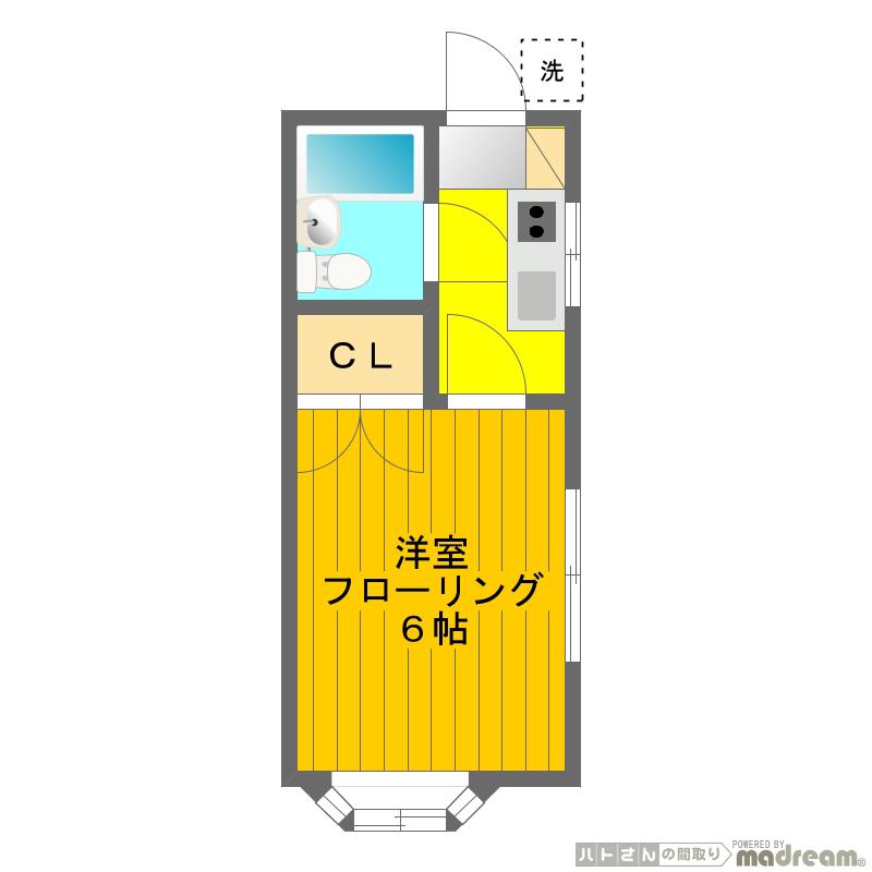 鈴木アパート(1K/1階)の間取り写真