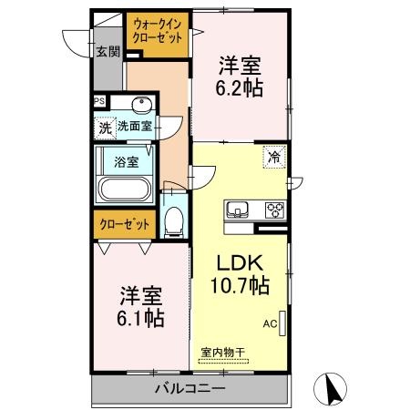 東急田園都市線 鷺沼駅 徒歩17分 3階建 築7年(2LDK/1階)の間取り写真