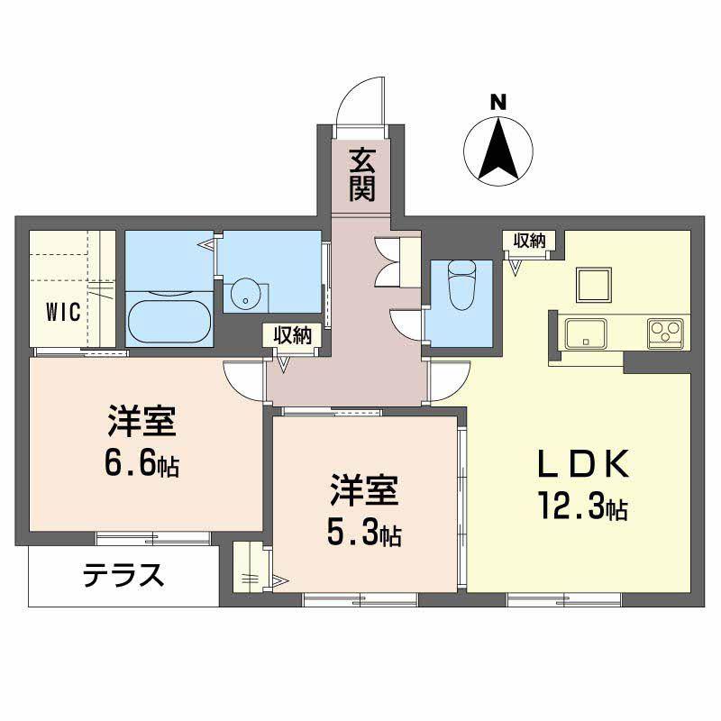 シャーメゾンBRILLIANT(2LDK/1階)の間取り写真