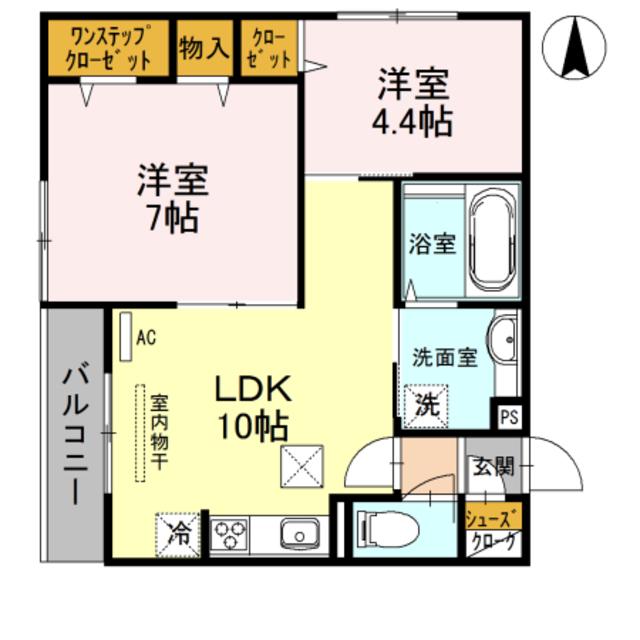 地下鉄四つ橋線 岸里駅 徒歩10分 3階建 築10年(2LDK/1階)の間取り写真