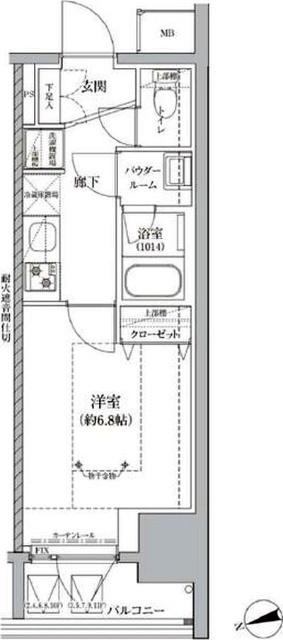 RELUXIA横濱鶴見III(1K/10階)の間取り写真