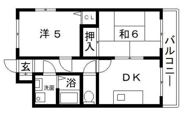 フィデスローザ(2DK/2階)の間取り写真