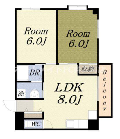 エスポワール参番館(2LDK/5階)の間取り写真