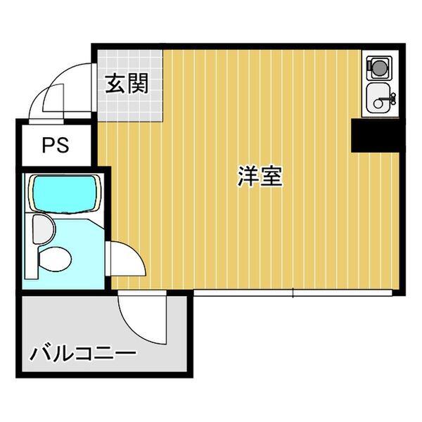 メゾンドゥレイナII(ワンルーム/6階)の間取り写真
