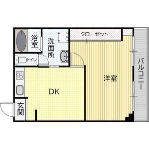 スギタ今福北ハイツ(1DK/3階)の間取り写真